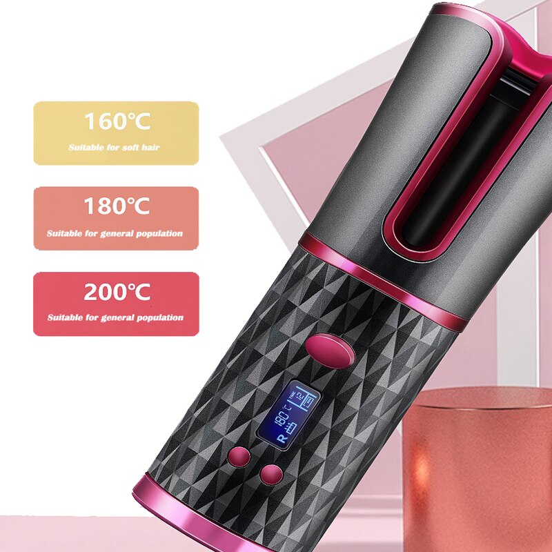Automatische Lockenwickler Rollen Maschine USB Aufladbare Eisstockschießen Eisen Haar Eisstockschießen Bügeleisen Luft wickeln LED Modellierung Locken Haar Pflege