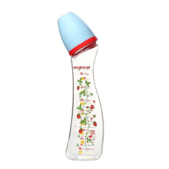 Amningsflaska för småbarn amningsflaska glas för barn nyfödda amningsflaska 150ml 240ml för babyvård: Yon 005- blå -240ml