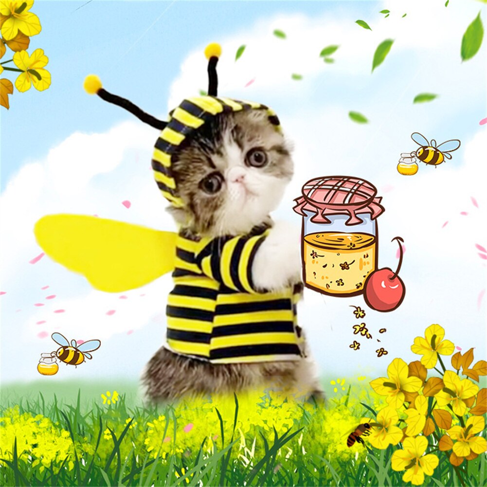 Ropa cómoda con dibujos animados para perro, sudaderas con capucha para perro, ropa para mascota pequeña, parodia con estampado de abejas, para Otoño e Invierno