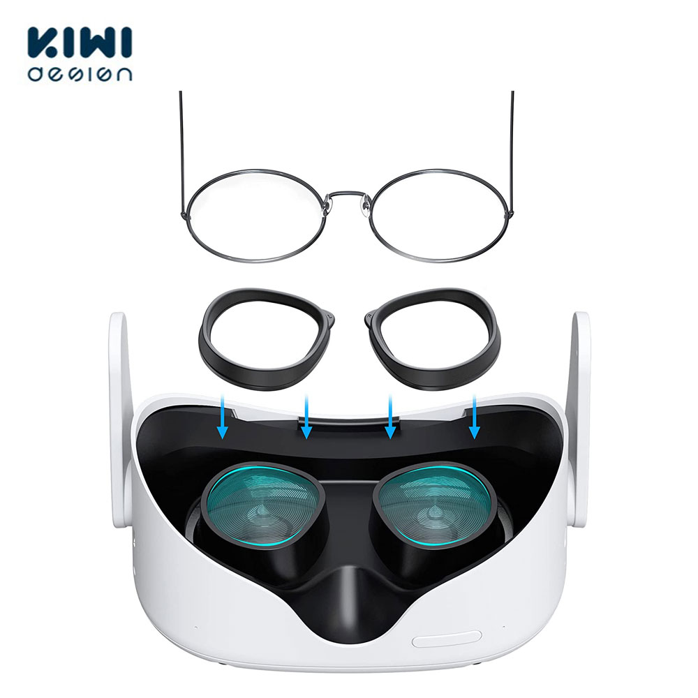 KIWI Entretoise de Lunettes Intégrée pour Oculus/Meta Quest 2/Quest 1/Rift S Protecteur d&#39;objectif Anti-Rayures Empêchant Lunettes Myopie de Rayer l&#39;objectif VR