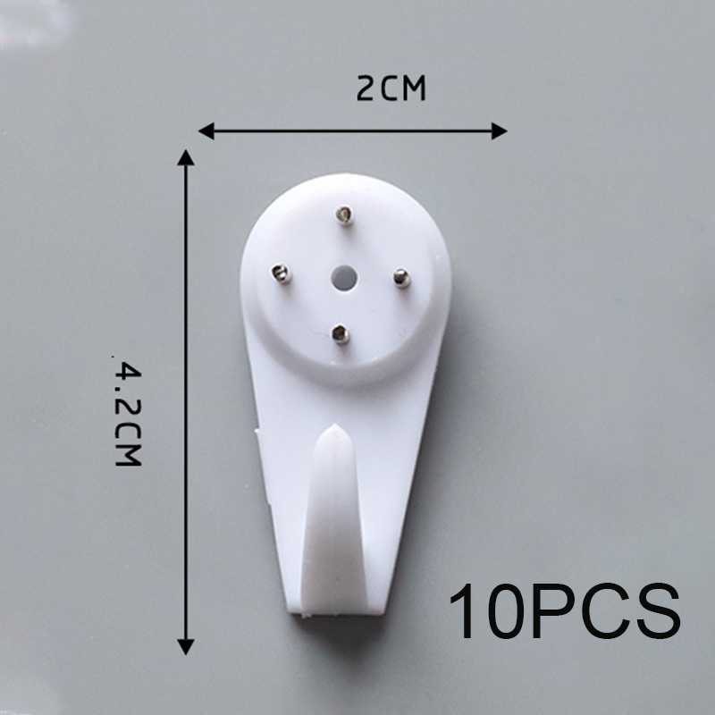 10 pçs decoração de parede instalação ganchos sem costura prego cozinha sala estar quarto casa diariamente pendurado parede gancho invisível branco: Cáqui escuro