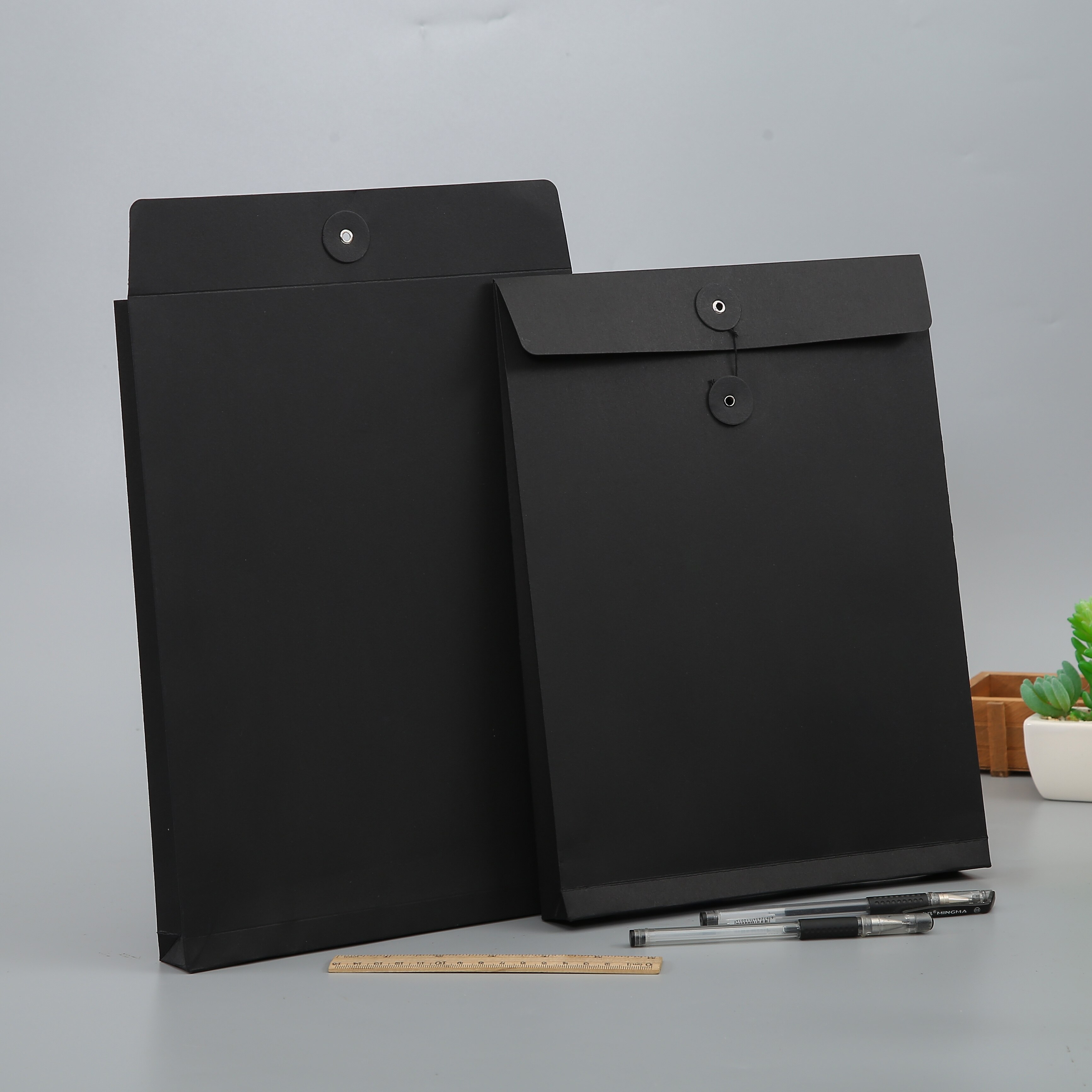 10pcs A4 White/Black/Kraft Paper File Organizer Envelope Document Bag