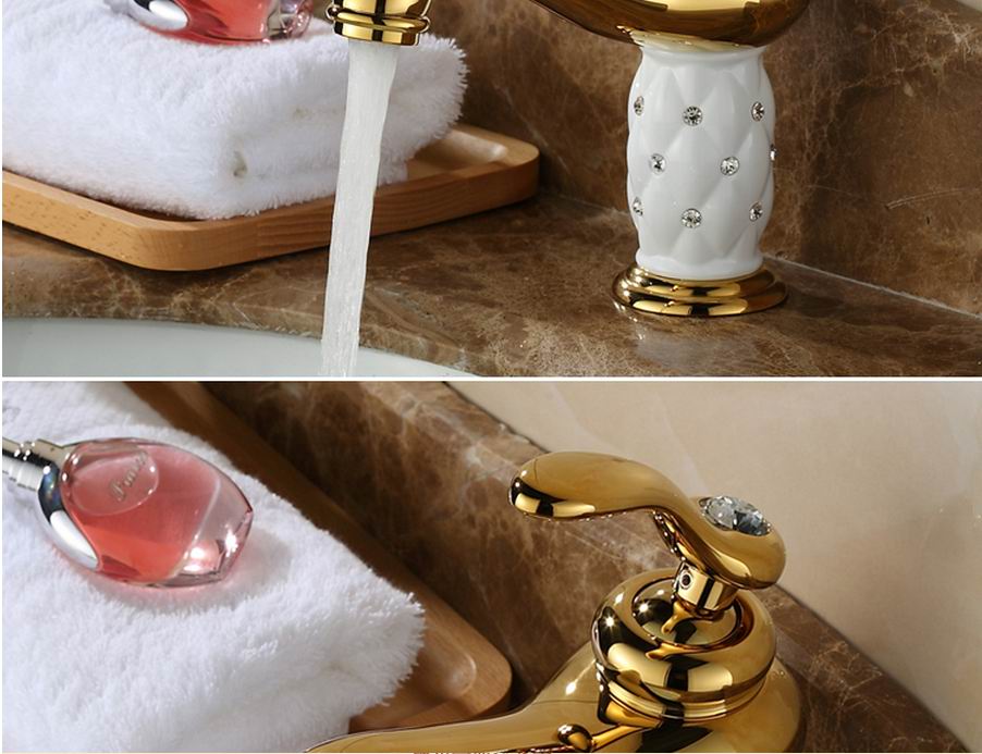 Robinet de salle de bain or robinet en laiton avec... – Grandado
