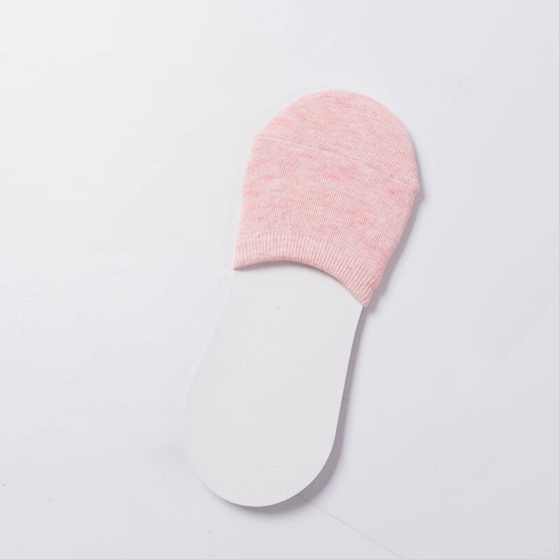 Summer Cotton Solid Women Boat Socks Cool Half Palm Non-slip Thin Invisible High Heel Socks Half Casual Breathable Peds &amp; Liners: Pink