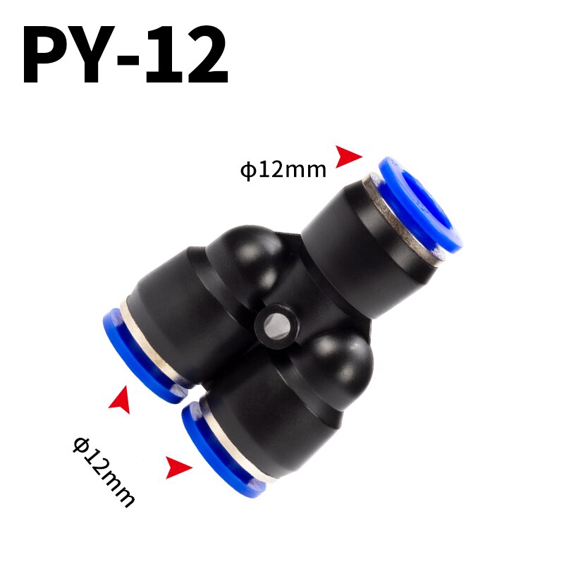 Pipe Fittings Plastic Pneumatic Connector Fitting Quick Push For Air Water Connecting PY PW Connect 4 6mm 8mm 10mm 12mm Y Shape: Brown