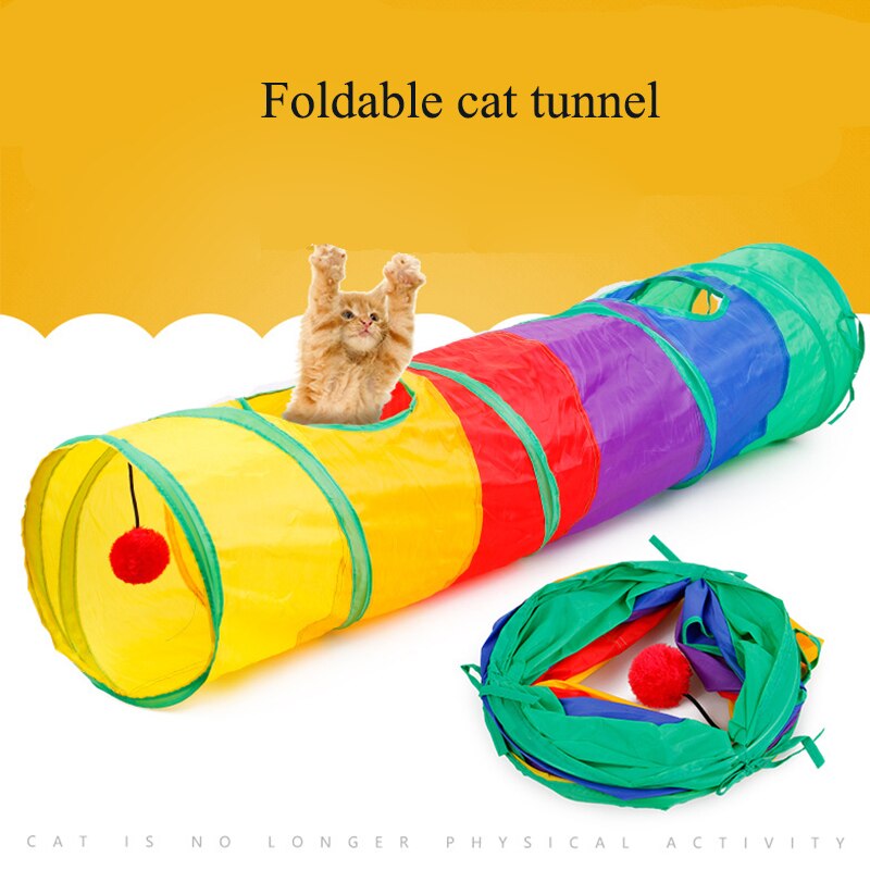 2/3/5 hull sammenleggbare kjæledyr katt tunnel leker kattunge kanin innendørs utendørs henge ball trening leker leke tunnel rør katt forsyninger