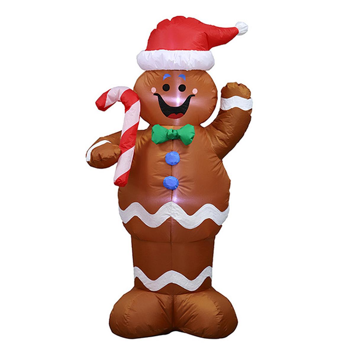 240cm Large Inflatable Nutcracker Soldier Night Light Figurine Giant Santa Claus Outdoor Garden Toys Christmas Party Decorations: Gingerbread EU 150CM