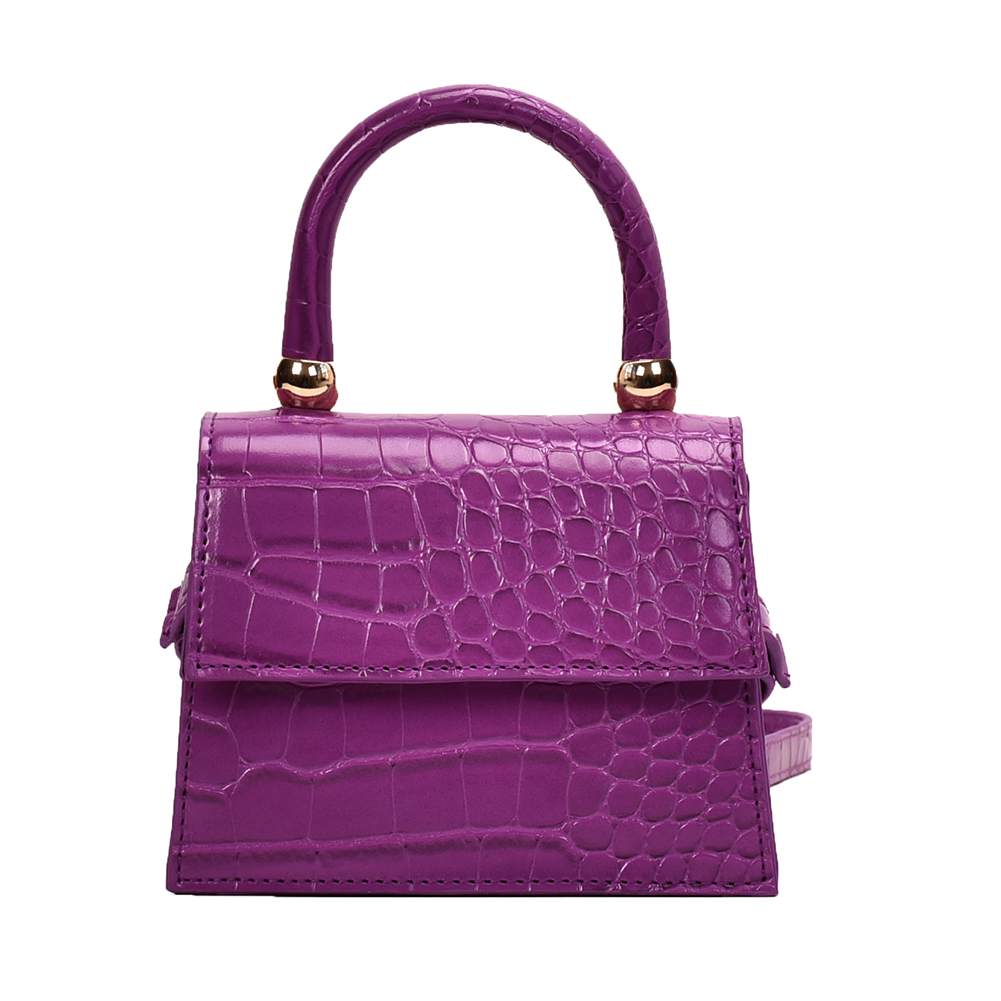 Bolsos de hombro de cuero PU, bolsos de señora con de piedra, bolsos de mano casuales con solapa de Color puro, Bolsos De Mujer a la con solapa de Color puro: Púrpura