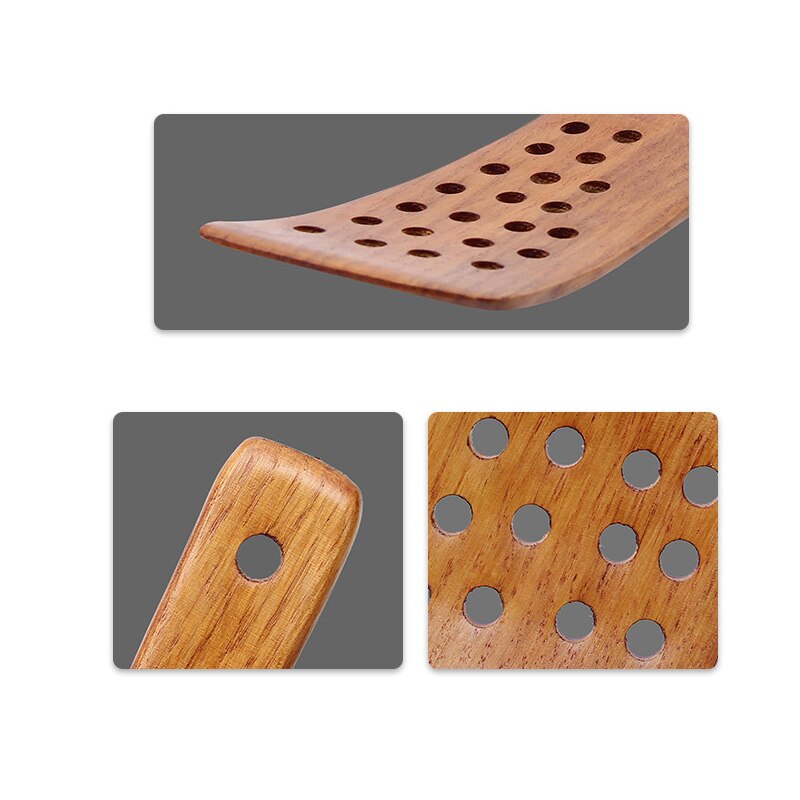 Houten Spatel Houten Schop Voor Non-stick Pan Rijst Lepel 24-Gat Filtratie Koken Tool Houten Spatel Kookgerei keuken Gereedschap