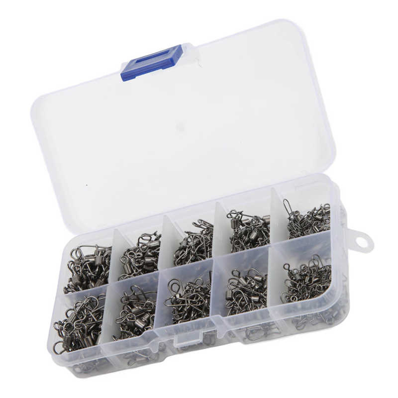 Fishing Line Connector Fishing Swivels Snaps Set Bearing Structure with Safety Snaps for Saltwater and Freshwater