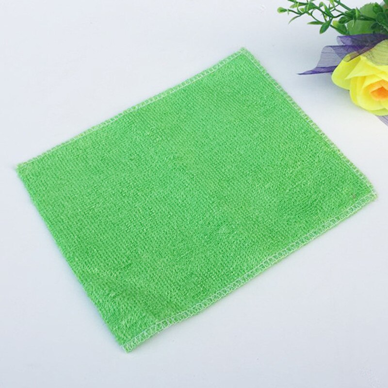 Kitchen Anti-grease Dishcloth Wiping Rag Bamboo Fiber Towel Cleaning Cloth Household Washing Disrag Kitchen Cleaning Towel Wiper: green