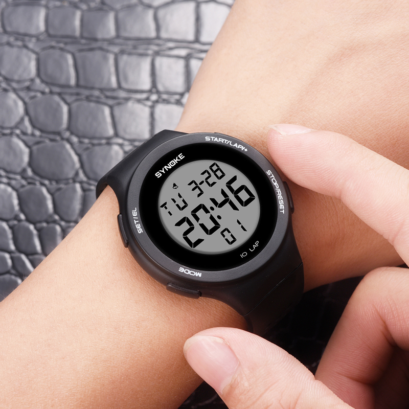 Relojes SYNOKE para mujer, reloj deportivo Digital fino de lujo para nadar, resistente al agua, reloj electrónico LED para hombre, reloj de pulsera de buceo multifunción