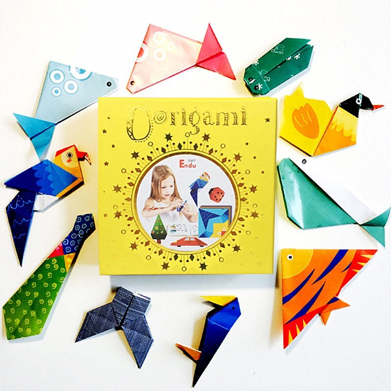 200 Uds. Origami para niños Animal Origami cinta Tutorial libro Kindergarden DIY ciencia educación juguetes niños DIY tarjeta juego