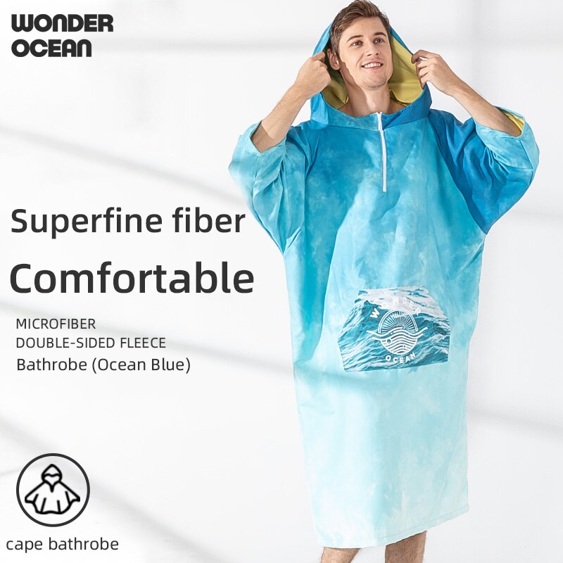 Albornoz Original para hombre, chaqueta cálida de buceo, ropa de cambio de playa, toalla de primavera , capa absorbente de secado rápido