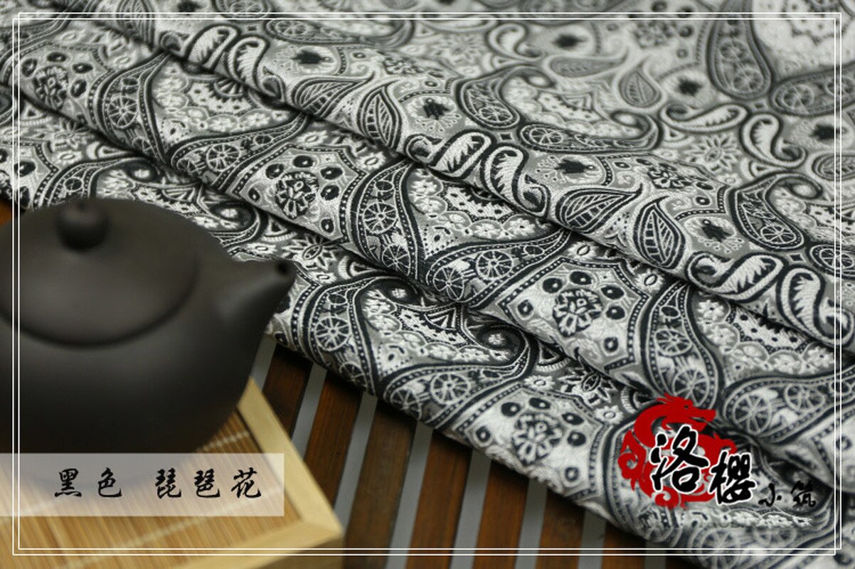 Brokad jacquard siden tyg kostym kinesiska kläder klänning kimono kläder tyger pipa blomma