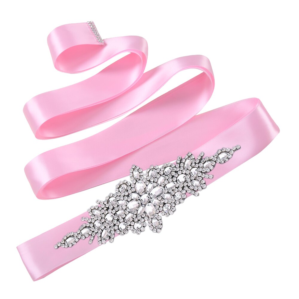 Topqueen  s01 brudebelte kvinner aftenkjole tilbehør perlebelte bredt rhinestone brudebelte brudebelte glitterbelte: Rosa
