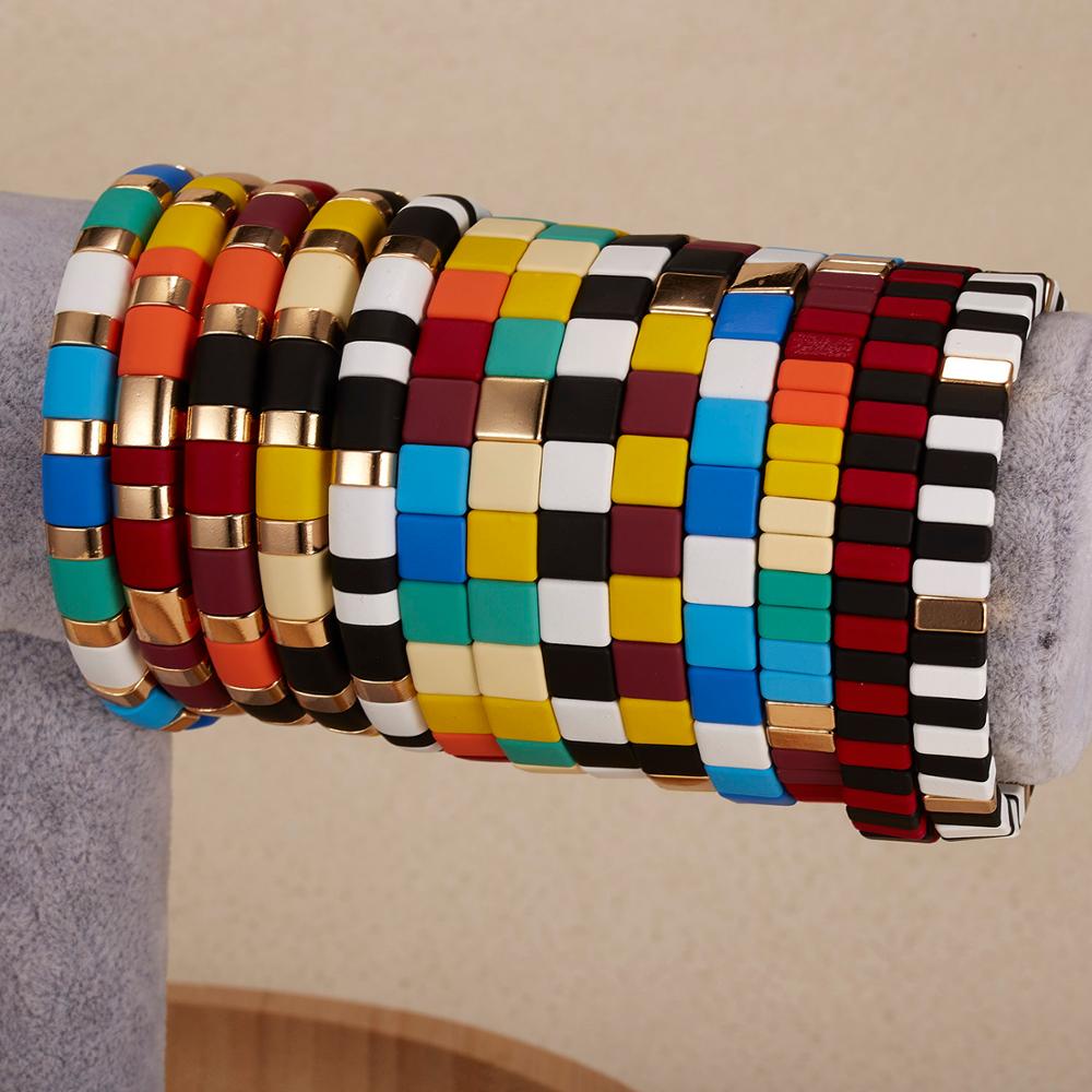 Boho Miyuki Bracelet Women Rainbow Bracelets Handmade Pulseira Mujer Moda Femme Tila Beads Jewelry Colorful Beads Bracelets