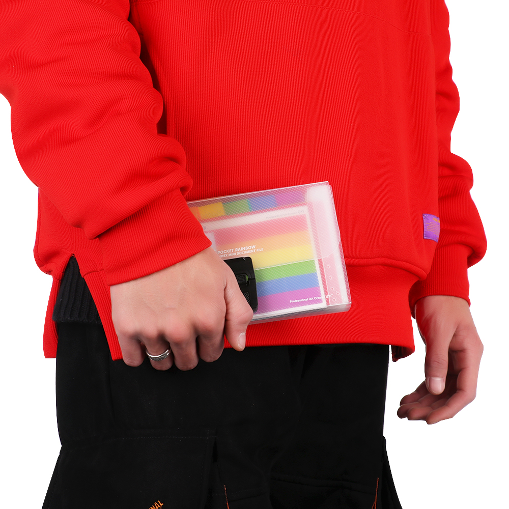 A6 Plastic Portable File Folder Extension Wallet Bill Receipt File Sorting Organizer Office Storage Bag Folders Filing Products