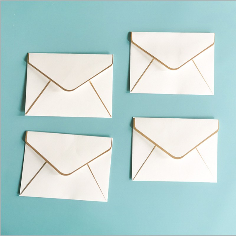 50 Stuks Vergulde Envelop Voor U Mini Goud Kaarten Kleine Creatieve Decoratie Uitnodiging 10*7.5Cm