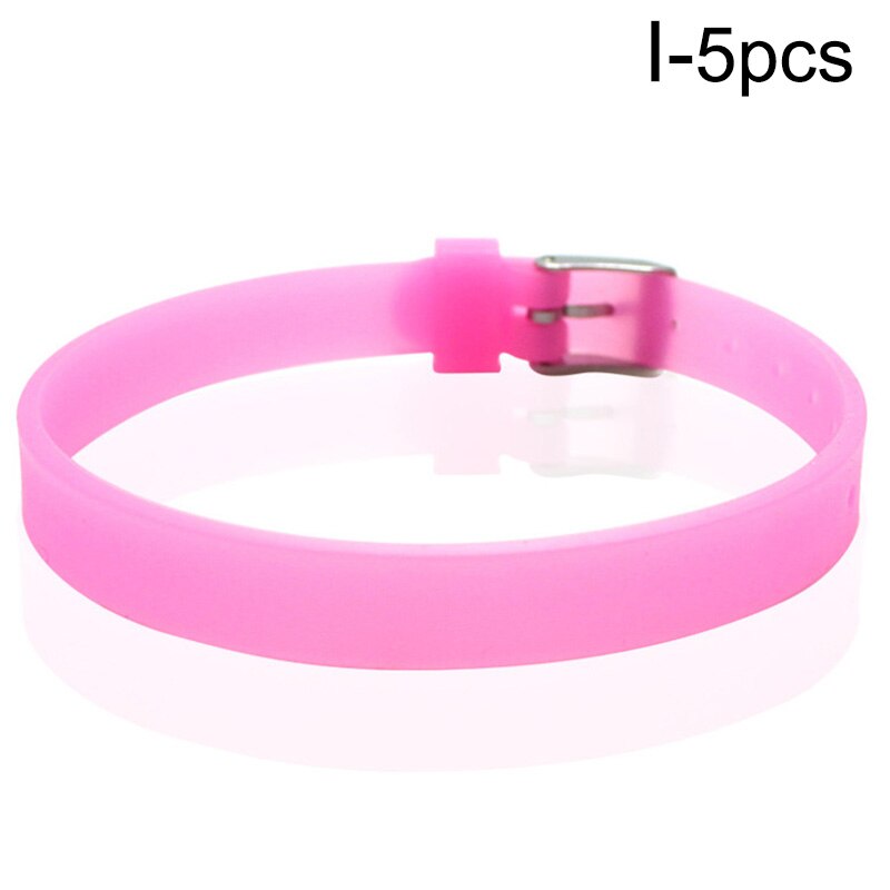 5pcs Silicone Wristband Bracelet Casual Bangles Wrist Band Sports Jogger Running Adjustable Jewelry Accessories: I