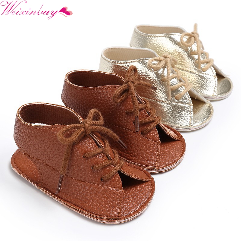 Baby Girl Sandals Handsome Baby Boys Shoes PU Leather Baby Sandals Soft Soled Anti-Slip Newborn Baby Boy Sandals