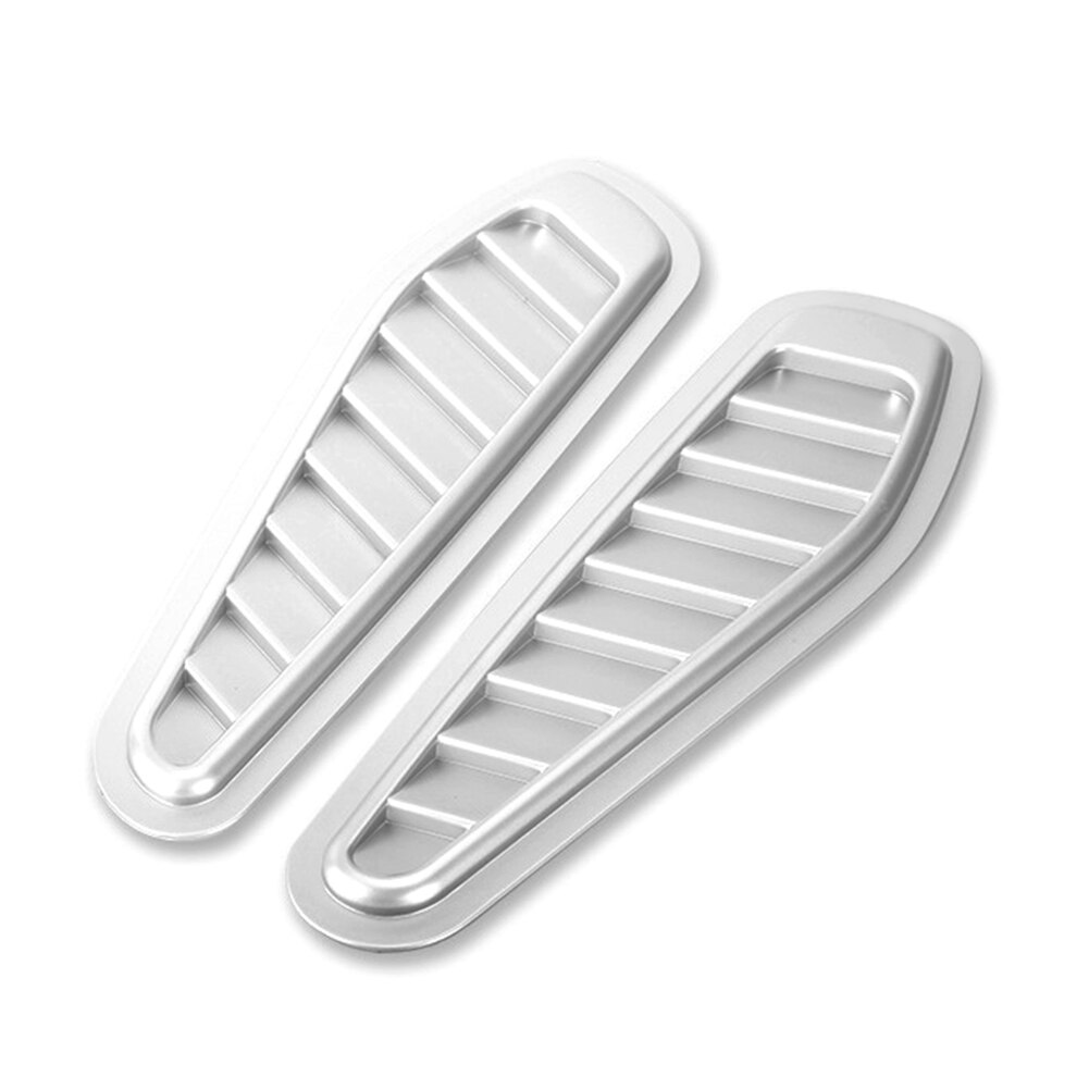 2pcs Auto Air Flow Intake Hood Scoop Vent Bonnet Cover Universal ABS Auto Styling Decorative Accessories: Silver