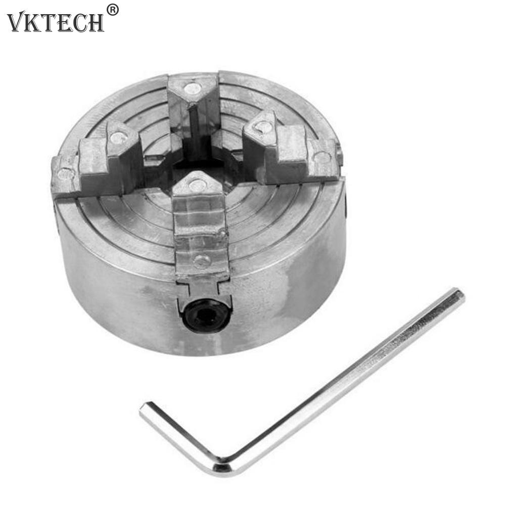 4 Jaw Chuck Z011A Mini Collet Zinc Alloy 4 Jaw Lathe Chuck Clamp Wood Turning Lathe Tool Kit for Woodworking with Hex Wrench