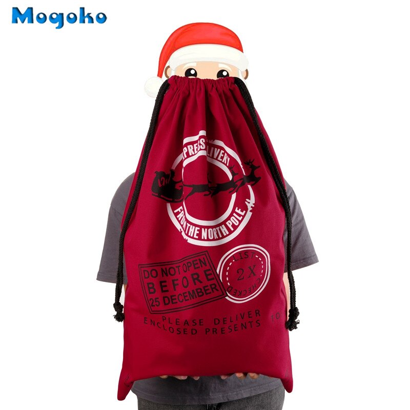 Sunligoo kerstzakken met trekkoorden canvas grote vrolijke kerst snoepzakken inpakzak
