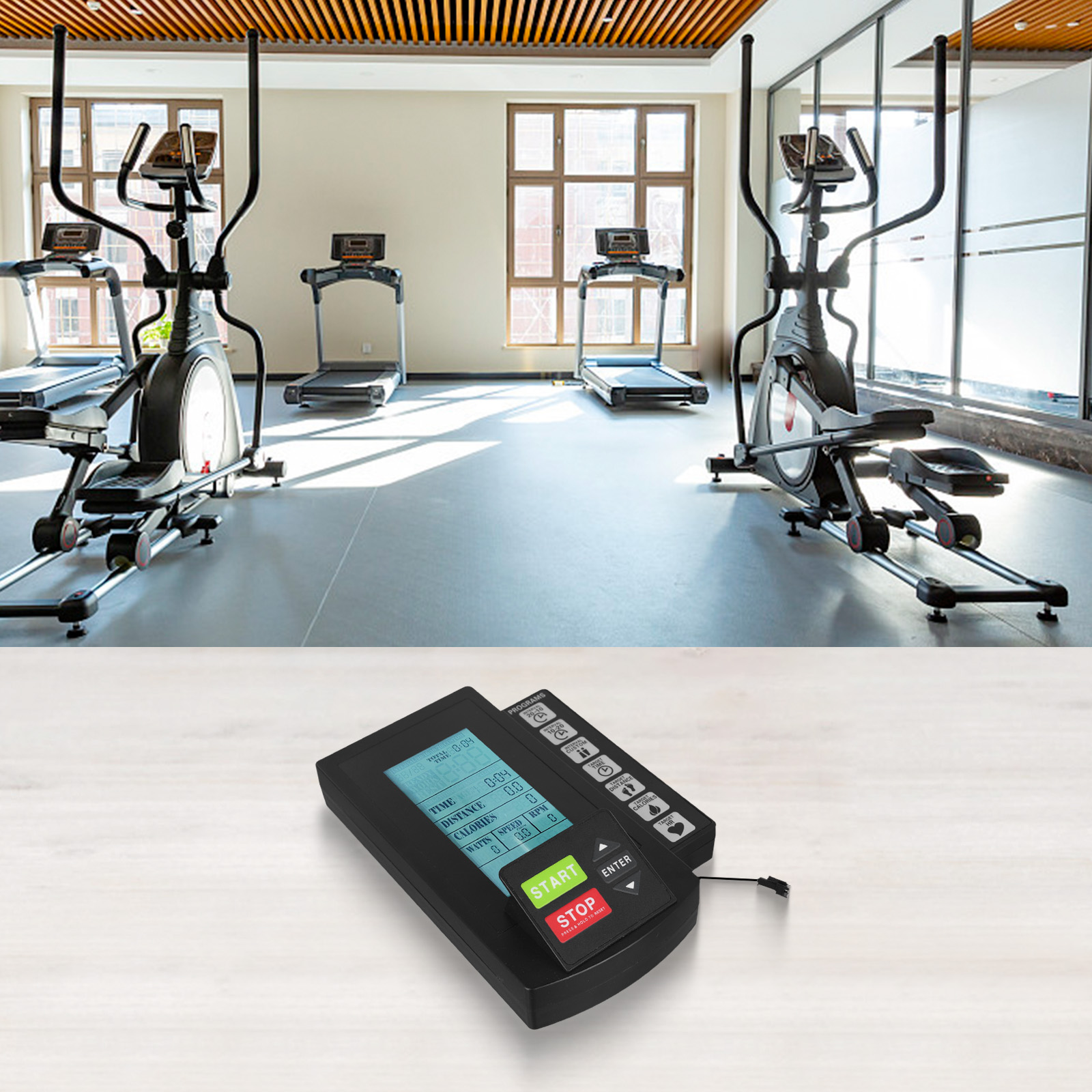 Teller Display Monitor Snelheidsmeter Windweerstand Hometrainer Tellerweergave Trainingsgegevens Windweerstand Hometrainer