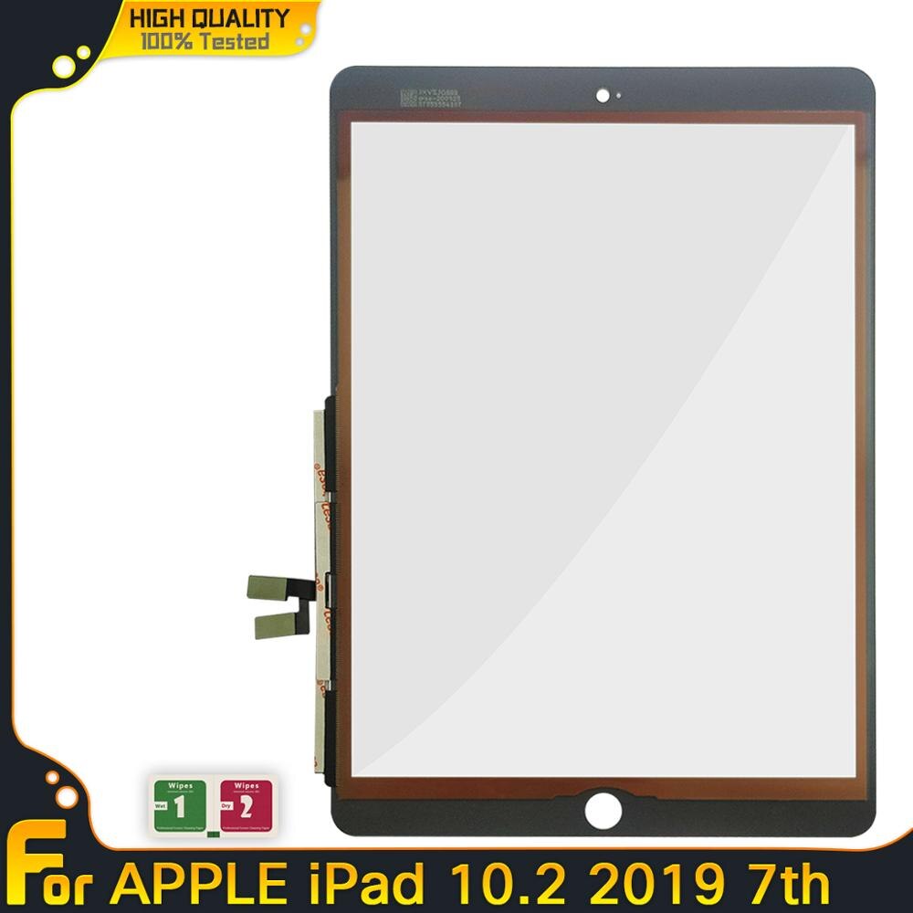 For iPad 7 For iPad 7 10.2 7th Gen A2197 A2198 A2200 Touch Screen Digitizer Outer Glass Panel Replacement With/NO Key Button