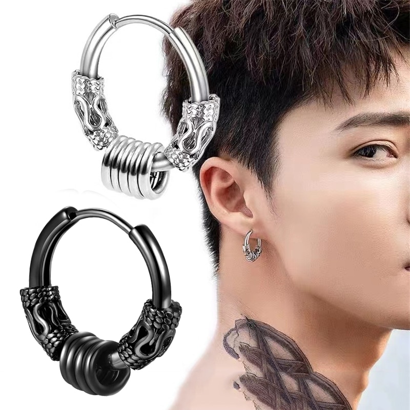 1pc brincos de aço inoxidável do parafuso prisioneiro dos homens para as mulheres hip hop hoop brinco para homens brincos punk gothic ear stud jóias festa presente