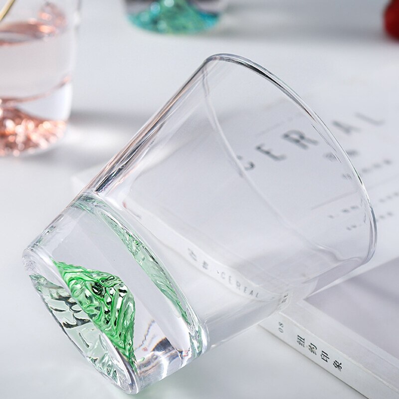 Verres à vin en cristal Transparent, créative, mignon, 3D, volcan, neige montagne, verre à whisky, verre à boire