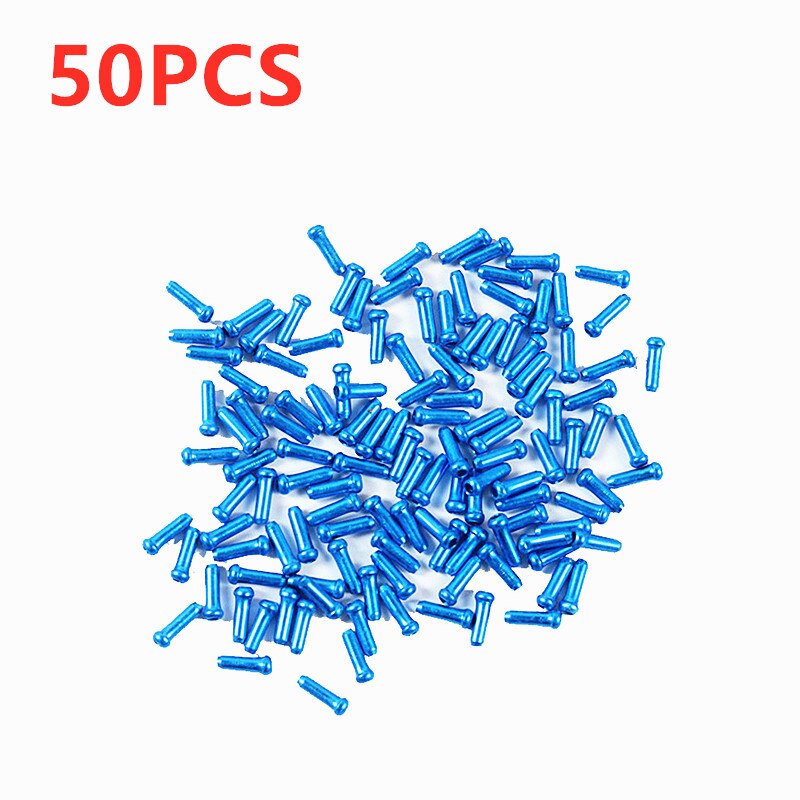 50 Stks/set Fiets Brake Shifter Inner Cable End Caps Kabel Tips Draad End Cap Fit Brake Shift Innerlijke Kabel caps: 50PCS Blue