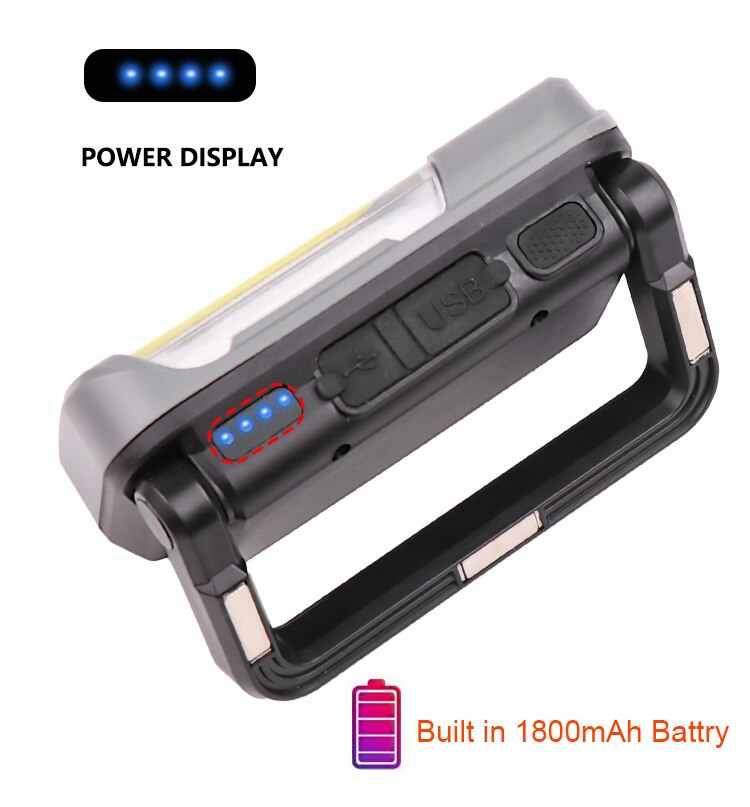 80W Portable COB Work Light Multifunctional Charging Magnetic Rechargeable light with Built-in Battery USB Work Lamp Repairing