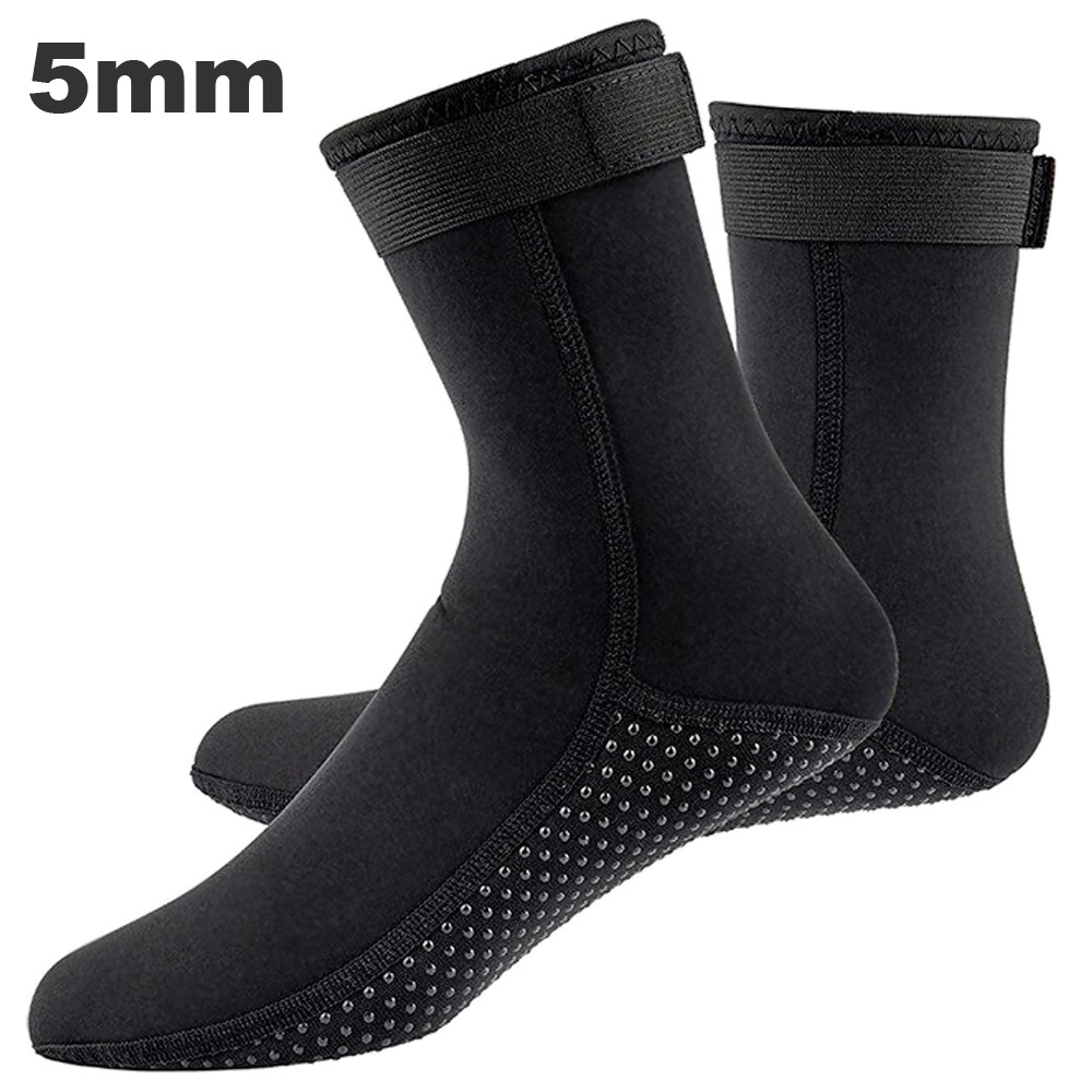 Calcetines de buceo de neopreno de 3mm y 5mm, antideslizantes, cálidos, elásticos, para adultos, zapatos de traje de neopreno, botas de buceo, surf, natación, snorkel: XXL / Azul cielo