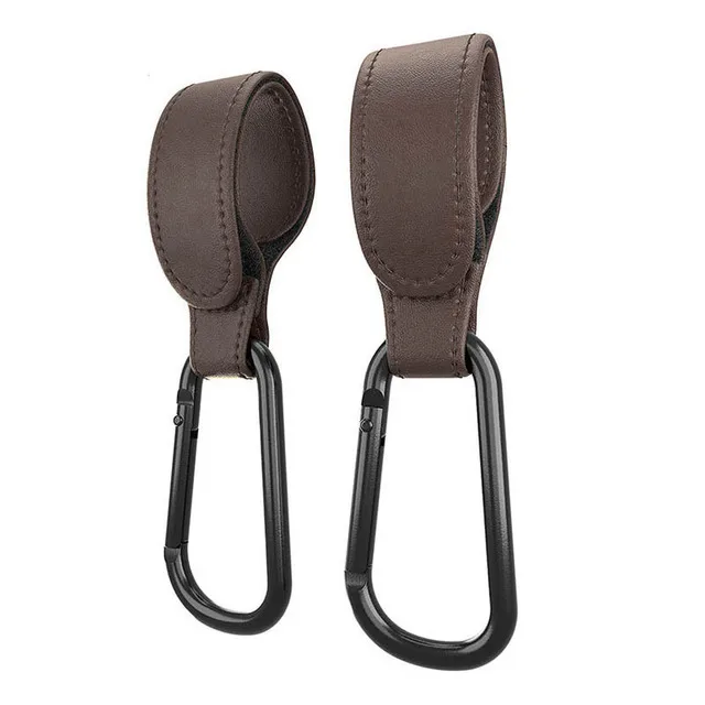 1/2 stücke Hochwertige Häkeln Kinderwagen Zubehör PU Leder Baby Tasche Kinderwagen Haken Kinderwagen Warenkorb Organizer 360 Grad Drehbare haken