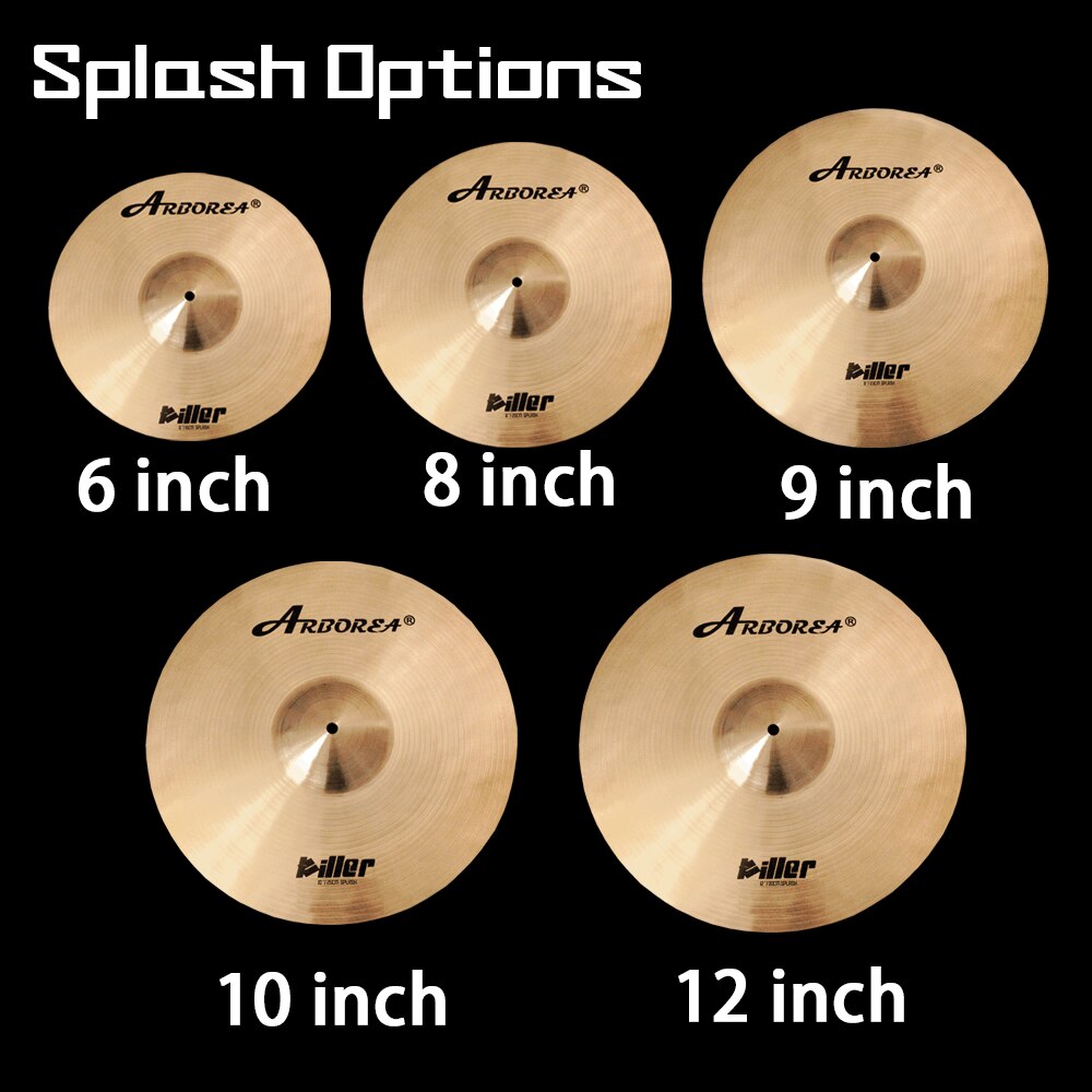 Arborea Splash Cymbal-Killer Series 6/8/9/10/12 Inch B20 Bronze Cymbal Drum Kits Percussion Musical Instruments