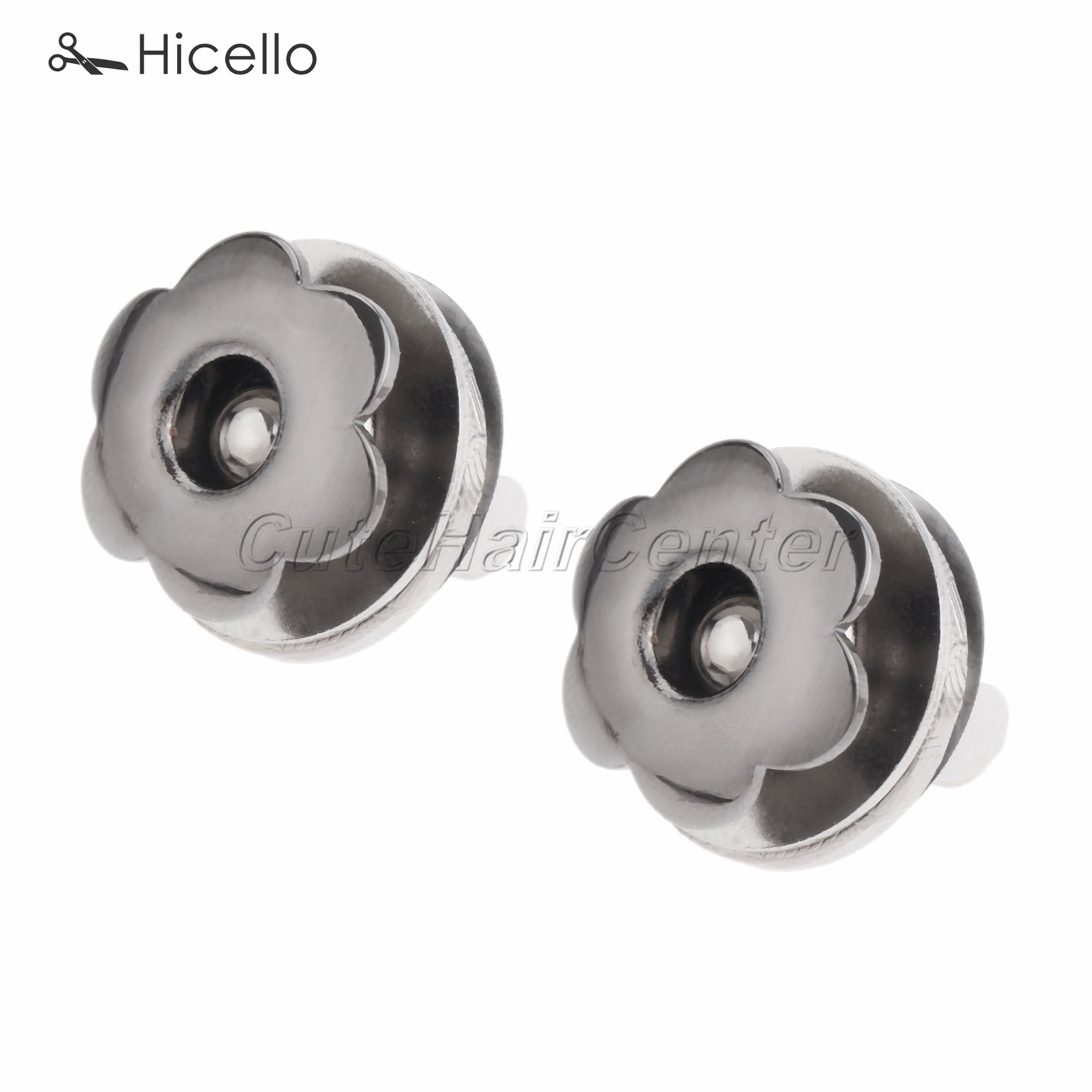 5 Sets Metalen Magnetische Snaps 17Mm Bloemvorm Pruim Gespen Knoppen Druk Decoratie Voor Naaien Kleding Bag Portemonnees Tool hicello: Black Nickel