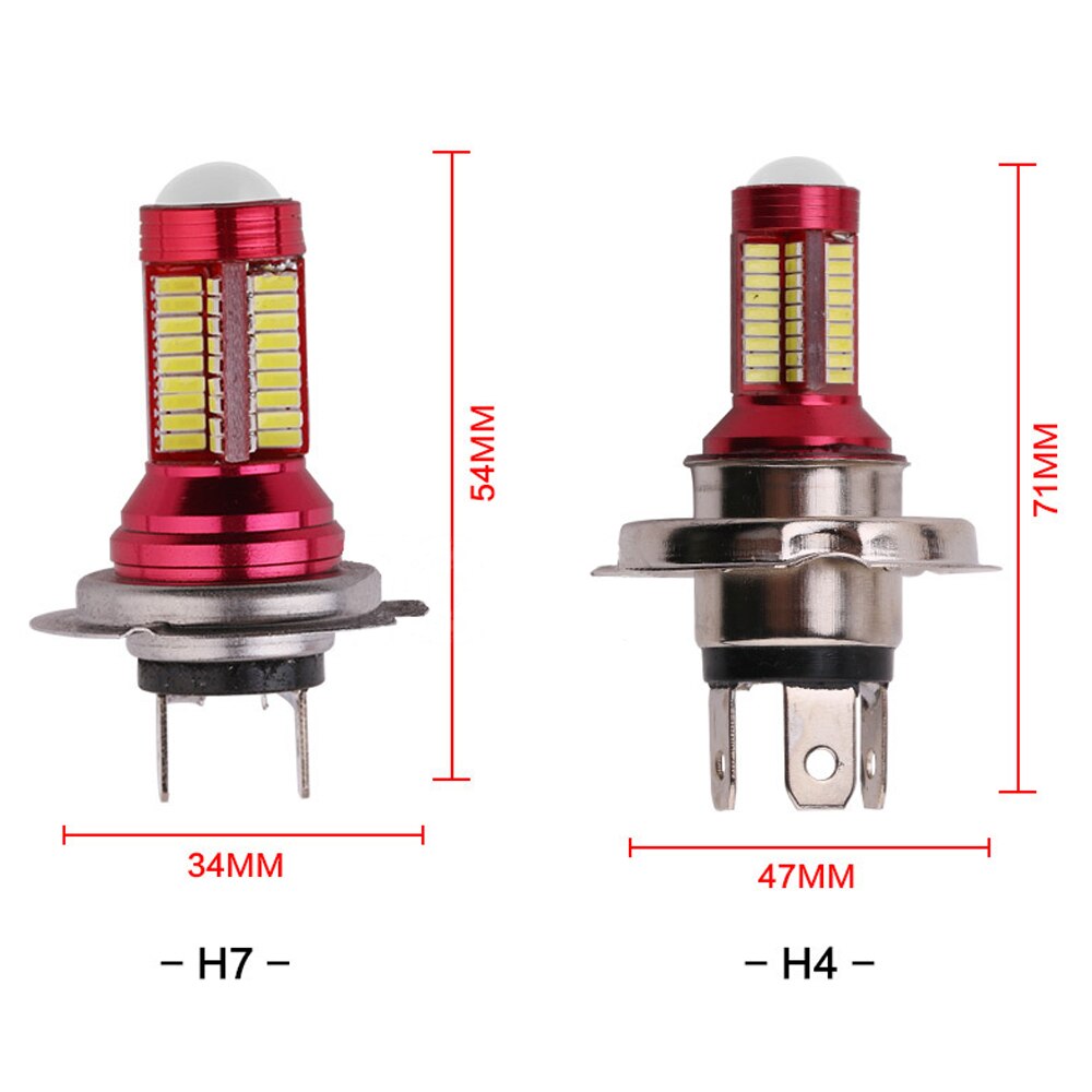 QCDIN 2 uds H7 bombillas LED de faro delantero de coche LED 9005/9006H8/H11/H3/H4/H7 6000 Auto LM faro blanco antiniebla DC 12V