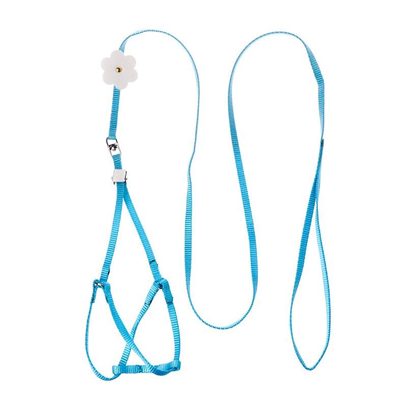 Arnés para mascotas, correa para loro, pájaro, periquito, correa ajustable para exteriores, correa de entrenamiento, correa cruzada voladora, producto de colores suaves: Azul