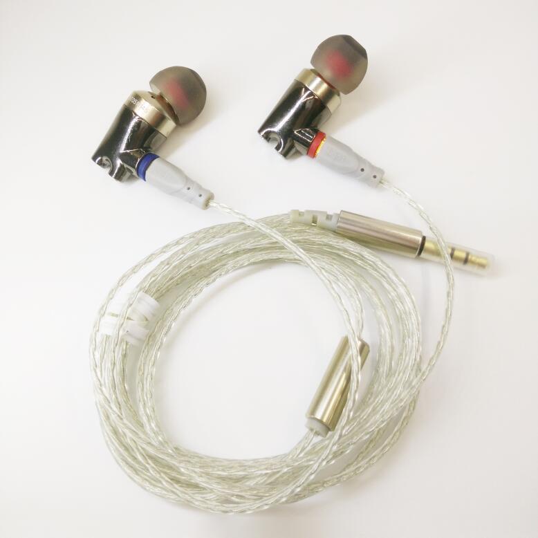 SENFER DT2 IE800 Version 2 Ceramic Earphone Dynamic With BA Hybrid Drive Unit HIFI Music DJ Studio Earplhone With MMCX Interface: Sliver with bulkpack