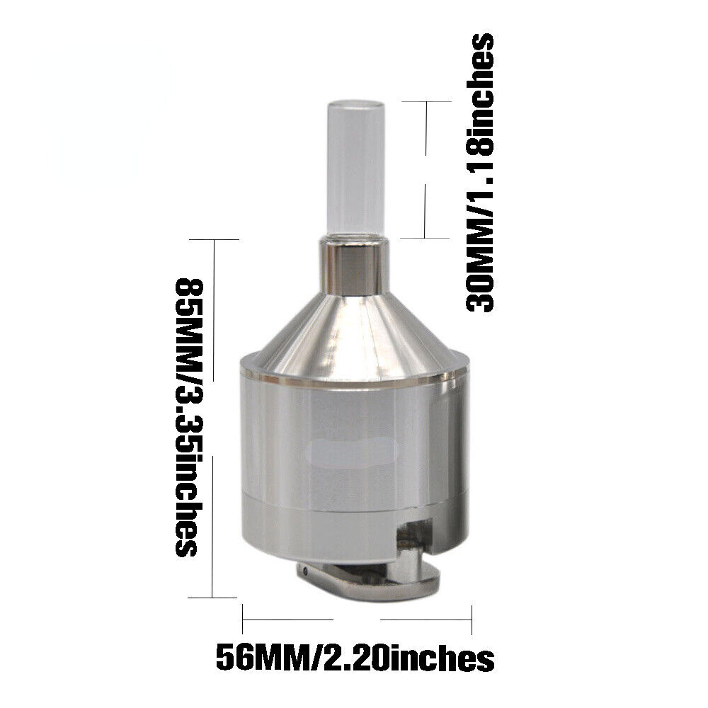 Trituradora de polvo metálico de aleación de aluminio molienda manual embudo con botella de vidrio tampón embudo trituradora de cigarrillos en miniatura de 44 mm / 56 mm de diámetro: Gris oscuro