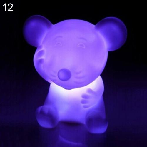 Led natlampe dekorere skrivebordslys batteri drøm sødt stjernetegn dyr farverig sovepære baby soveværelse armatur: Rotte