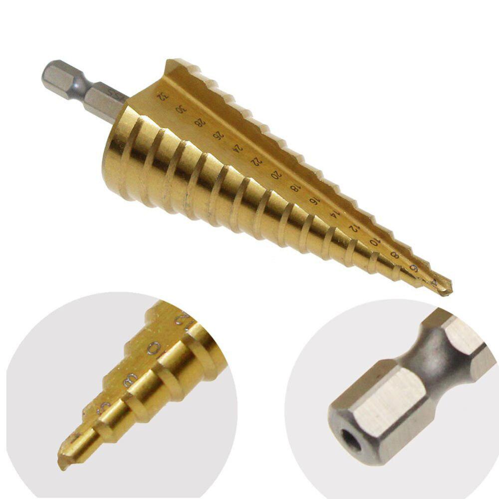 HSS Titanium Coated Step Drill Bit Drilling Power Tools for Metal High Speed Steel Wood Hole Cutter Cone Drill 4-12 4-20 4-32 Mm