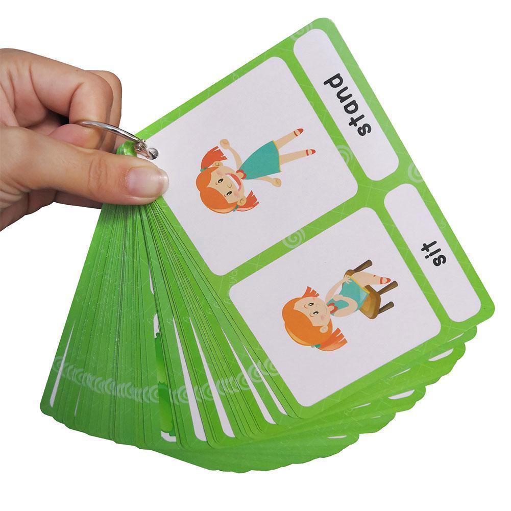 Baby Learn English Word Card Flashcards Synonyms Educational Flashards Life Picture Words Cognitive Learning Daily Behavior X0T8