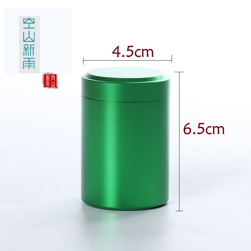 1PCS 50g Metal Mini Storage Box Stainless Steel Sealed Small Aluminum Sealed Cans Portable Travel Tea Tin Cans Packaging: Green
