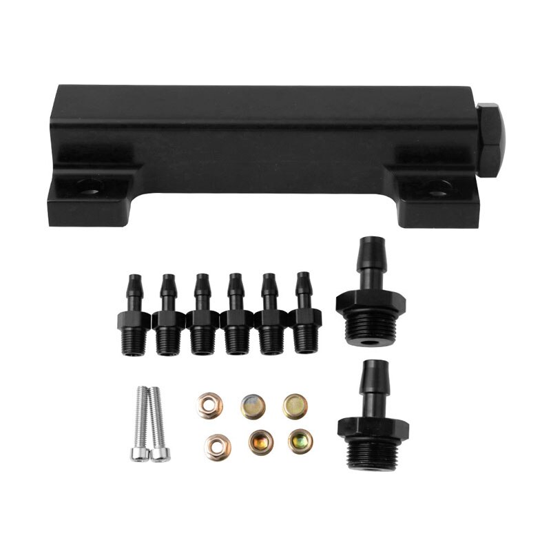 Turbocharged Intake Manifold 6 Port 1/8 Npt Adapter Aluminum Alloy Vacuum Manifold Kit Turbo Wastegate Universal Modification