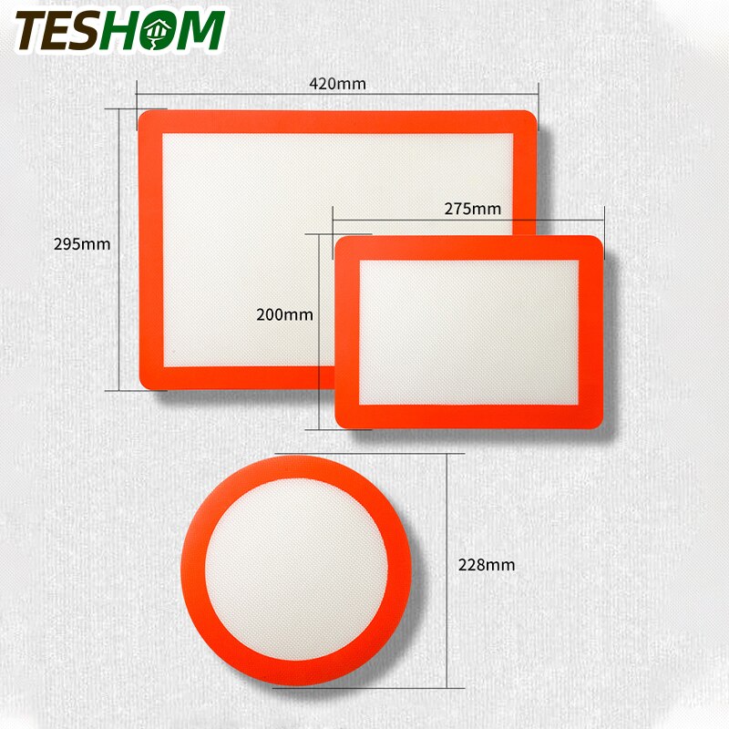 1 PC Premium Non Stick Reusable Round Silicone Baking Mat Rectangle Cake Pan Liner Baking Sheets