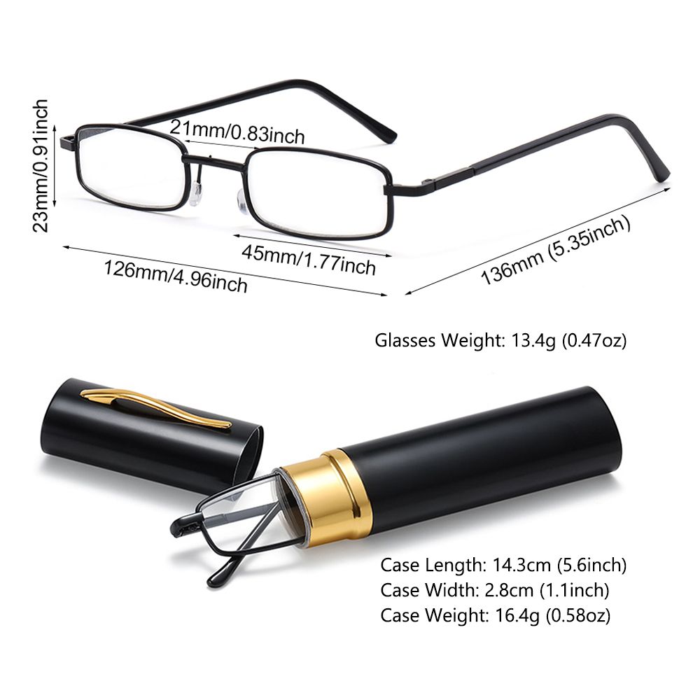 Slim Anti-blue Light Reading Glasses with Tube Case Lightweight Readers Glasses for Men Women Mini Compact Eyewear