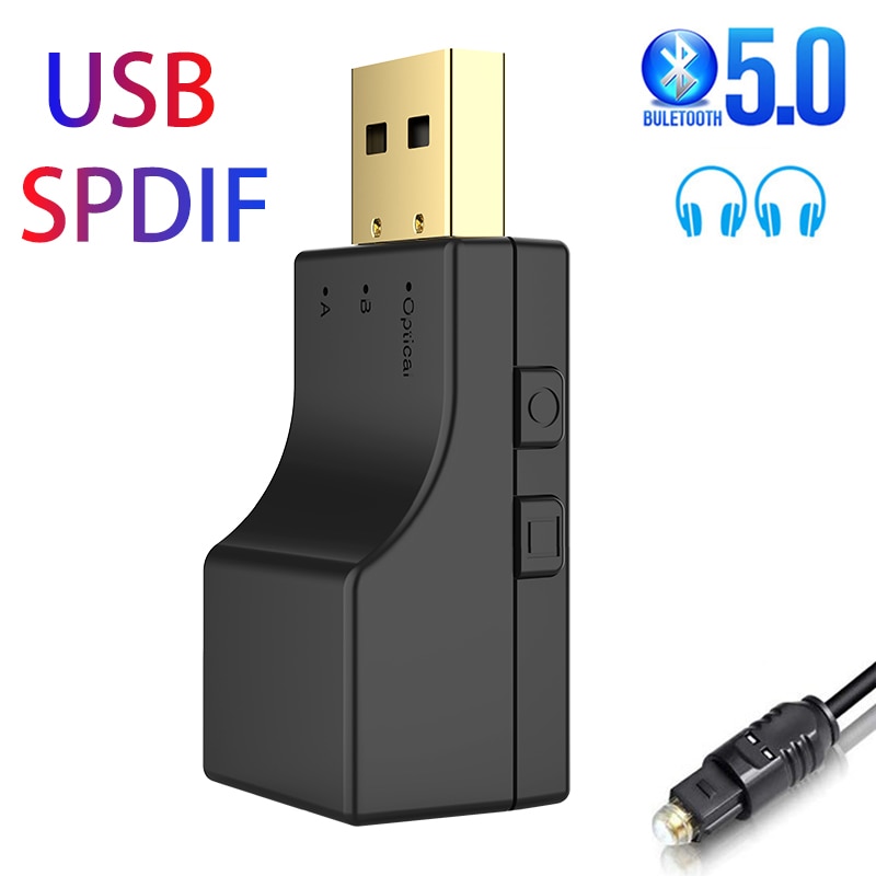 Bluetooth Zender Usb + Spdif 2 In 1 Bluetooth 5.0 Audio Zender Lage Lantency Optische Draadloze Adapter Voor Tv Pc dongle